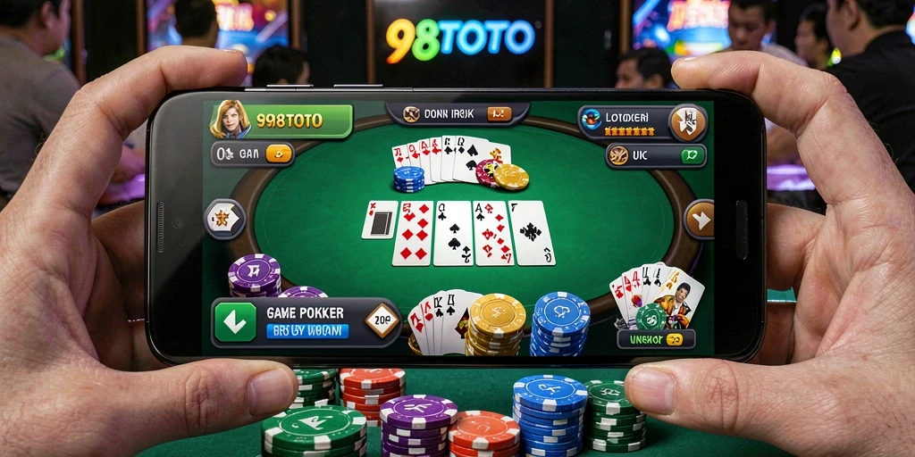 Screenshot utama 98TOTO menampilkan gameplay Poker yang seru dan interaktif.