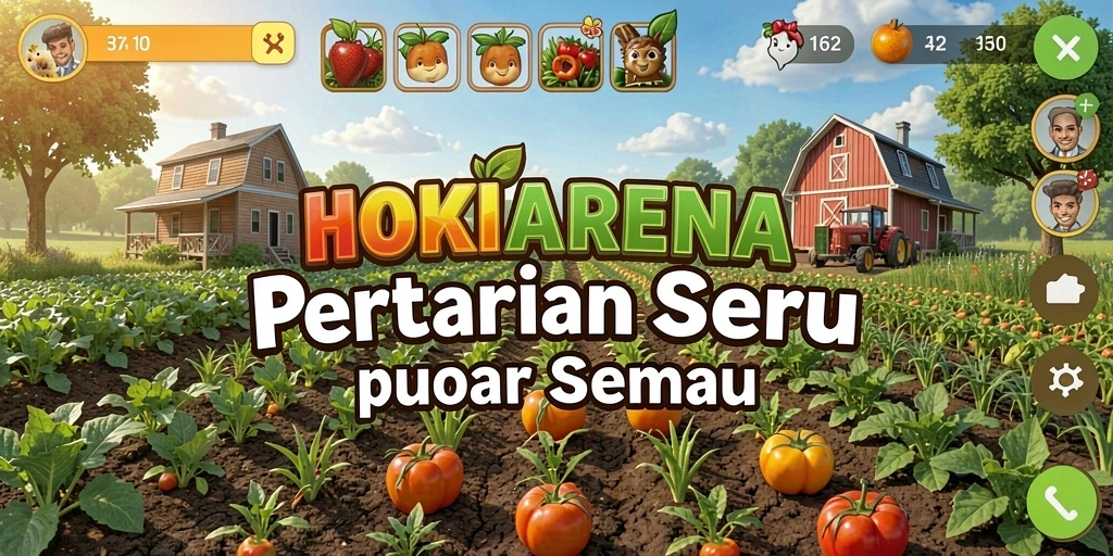 Tampilan menarik dari gameplay HOKIARENA dengan suasana pertanian.