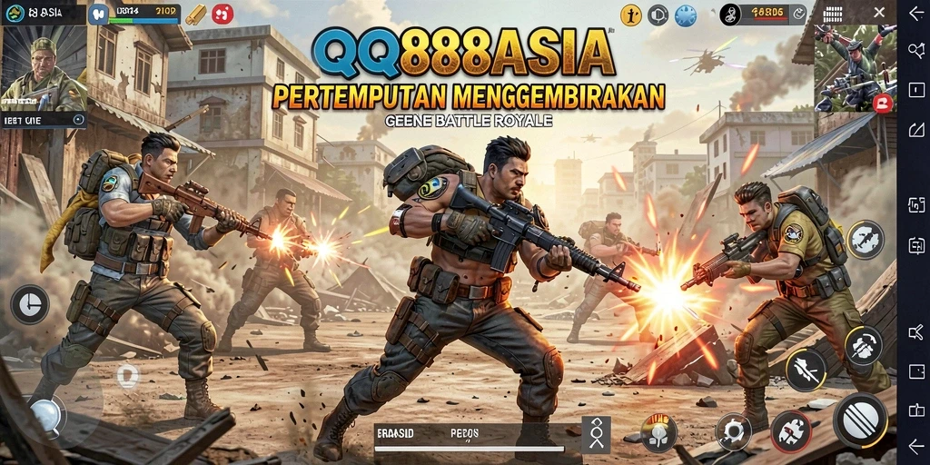 Screenshot menampilkan aksi seru dalam gameplay Battle Royale.