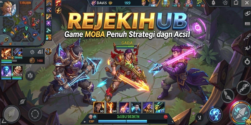 Tampilan aksi seru di arena tempur REJEKIHUB.