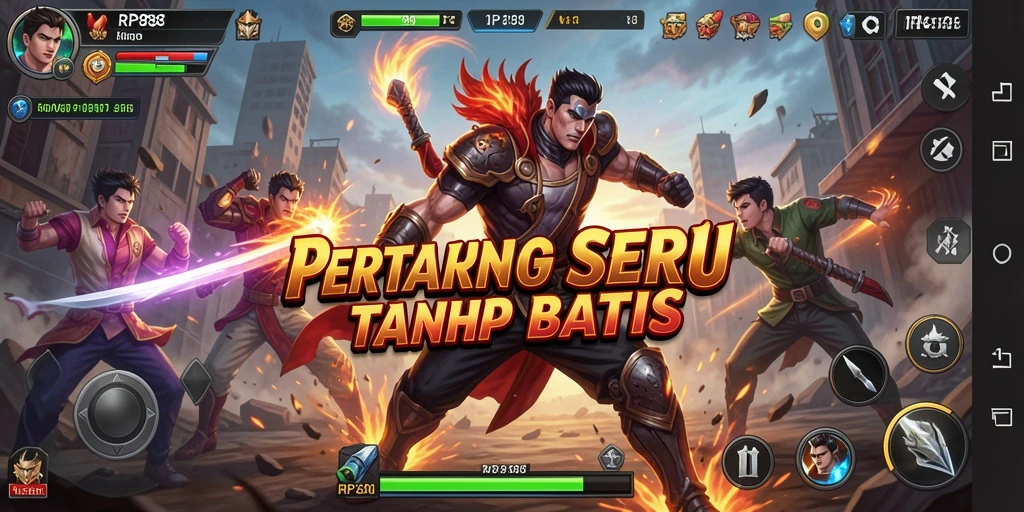 Screenshot gameplay RP888 yang menunjukkan aksi pertarungan mendebarkan.