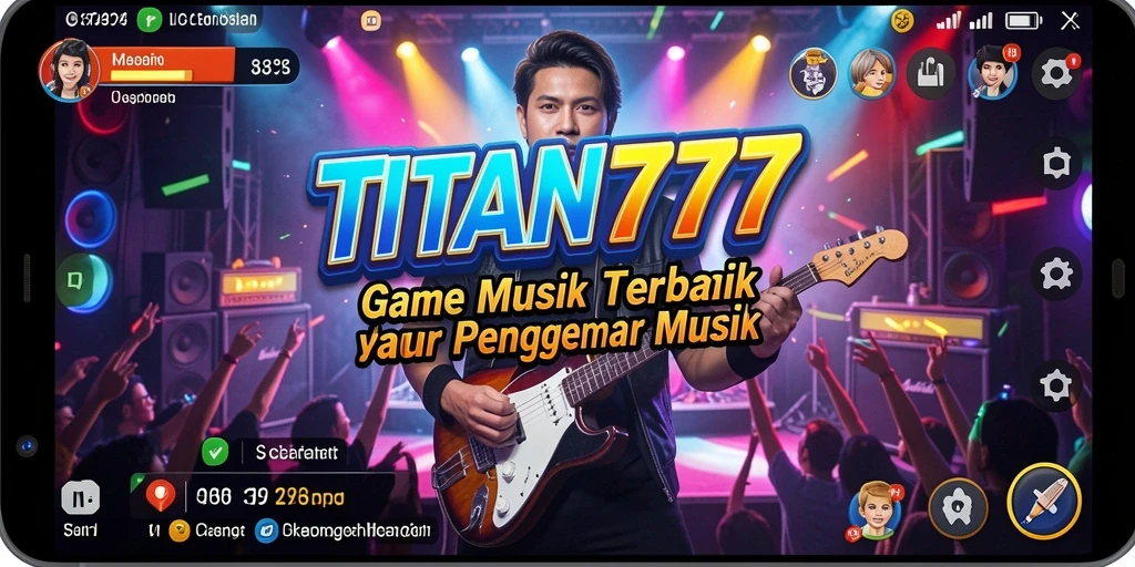 Screenshot gameplay TITAN777 menunjukkan pemain menikmati musik dan bermain alat musik.