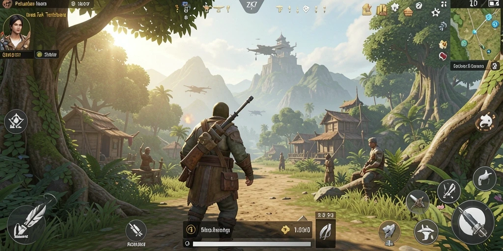 Tampilan gameplay ZK7 yang menakjubkan dalam suasana dunia terbuka.